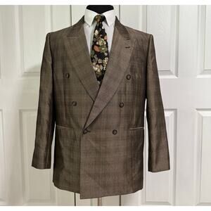 Gino Cappeli Designer Collection Double Breasted Blazer Jacket Size 42L